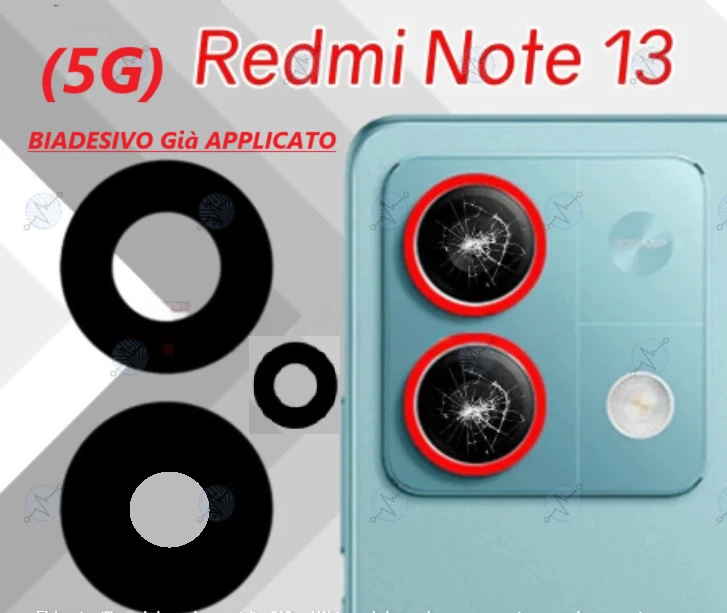VETRINO VETRO FOTOCAMERA CAMERA POSTERIORE x XIAOMI REDMI NOTE 13 5G + BIADESIVO