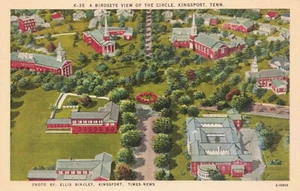 Bird's Eye View of the Circle, Kingsport TN Vintage Linen PC - Picture 1 of 2