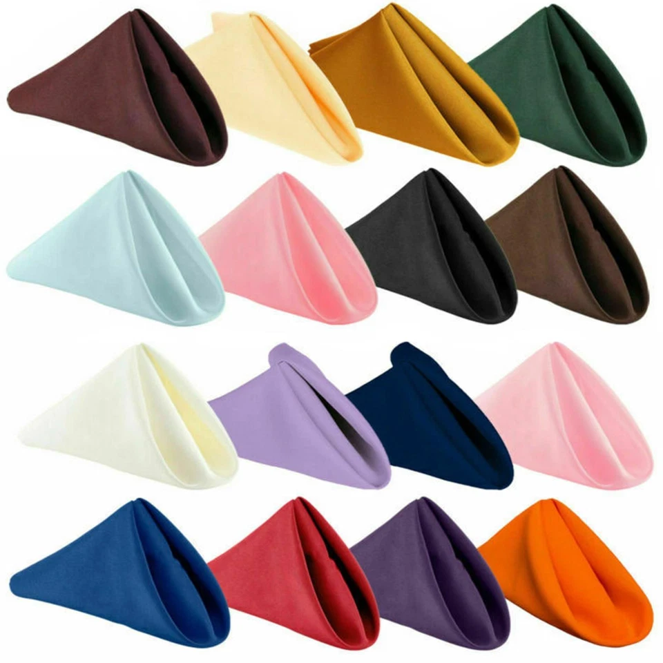 Set Of 4 Polyester Square Napkins Table Cloth Wedding Hotel Linen Dinner Party - Image 1 of 1