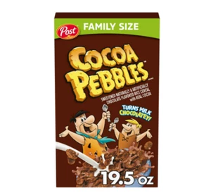 Post Cocoa PEBBLES Cereal, Chocolatey Kids Cereal, Gluten Free, Crunchy 19.5 oz - Picture 1 of 11