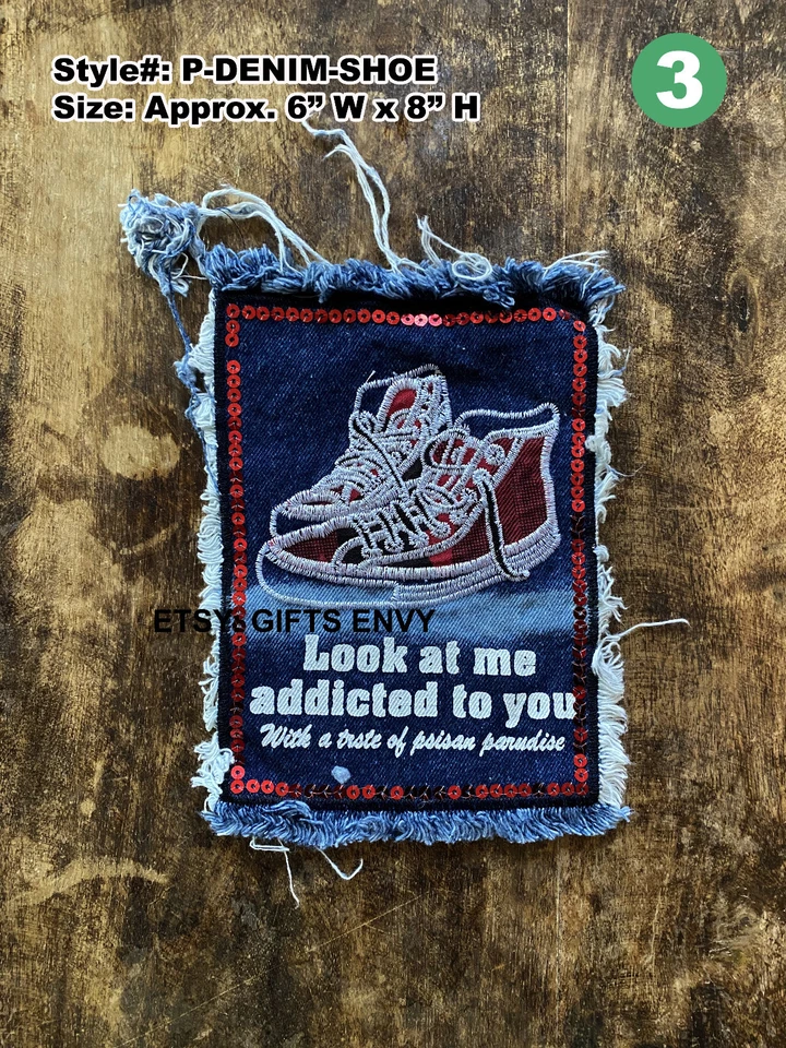 6X8 Sew On Clothing Decorative DIY Repair Denim Patches Applique - SHOES - Image 1 of 1
