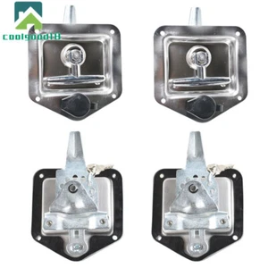 4 x Cerraduras plegables con mango en T Cerradura de caja de herramientas Cerradura de puerta de RV con 2 llaves Acero inoxidable - Imagen 1 de 13