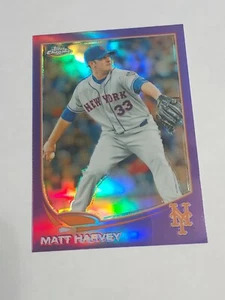2013 Topps Baseball Card Matt Harvey Refractor #117 Purple - Picture 1 of 2