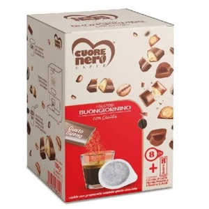 Caffè Cuore Nero 8 bustine solubili con cialda 44mm Buongiornino gusto nocciola - Foto 1 di 1
