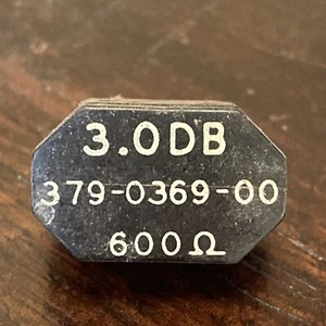 379-0369-00 AVIÓNICA AUDIO ATENUADOR FIJO 3.0dB 600 OHMS NSN 5985-00-791-7399 - Imagen 1 de 2