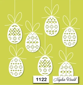 (1122) DOS servilletas decoupage de papel individuales para almuerzo - 3D HUEVOS DE PASCUA EN RELIEVE - Imagen 1 de 3