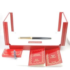 Cartier/Pasha de Cartier black lacquer dual-use fountain pen 18K 750 /M - Picture 1 of 6
