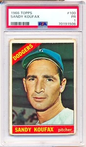 1966 Topps #100 Sandy Koufax PSA 1 - ¡Recién calificado! ¡FUNDA NUEVA! - Imagen 1 de 2