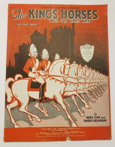 Sheet Music- The Kings Horses Fox Trot Song by Noel Gay VINTAGE 1930 - Picture 1 of 4