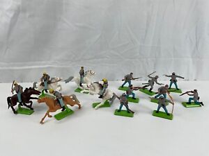 18 Britains Deetail Civl War Confederate Soldiers Horses Cavalry Made UK 1971