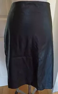 Brand New PRINCIPLES Black FAUX LEATHER Pvc Calf Length PENCIL SKIRT 18 Pleather - Picture 1 of 4