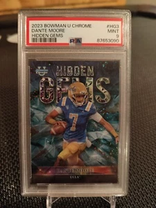 Dante Moore Hidden Gems 2023 Bowman Chrome U University PSA Graded Mint - Picture 1 of 2