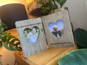 Memorial Frame Grandparent Nan Grandad | Personalised Double Photo Frame Twin - Picture 1 of 7