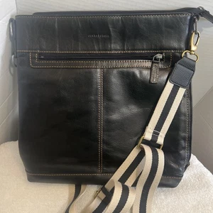 Jack Georges Voyager City Leder Umhängetasche Tasche schwarz verstellbarer Reißverschluss - Bild 1 von 8