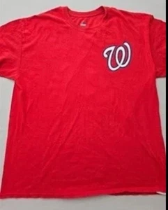 Para Hombres Talla 42 Rojo Washington Harper #34 Cuello Redondo Vintage Sensación - Imagen 1 de 10