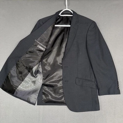 Kenneth Cole Reaction Blazer Mens 36R (Fits 38R) Black Striped Two Button Double - Image 1 of 4