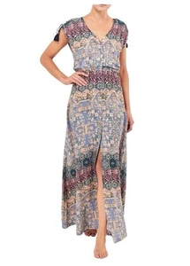Tigerlily Belle Eau Maxi Dress Duster Robe Floral Boho Gown Purple Size 10 - Picture 1 of 15