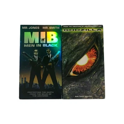 Godzilla (1998) & Men In Black (1997) MIB VHS Bundle Lot Inserts Sci-Fi Action - Image 1 of 4