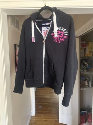 Moletom com capuz feminino Superdry Athletics peso médio pesado com zíper esportivo - Imagem 1 de 4