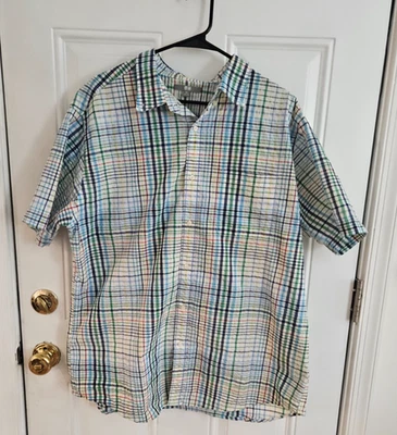 Uniqlo Men’s Seersucker Plaid Button Up Short Sleeve Shirt Multicolor Size XXL - Image 1 of 4