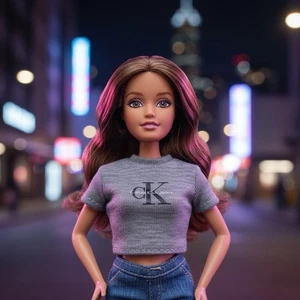 Vintage Calvin Klein Jeans Bloomingdales Barbie Doll 1996 Limited Edition Shirt - Picture 1 of 2