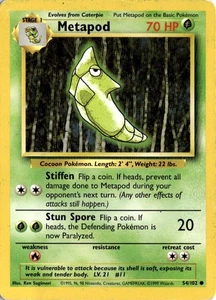 Metapod Common Base Set 054/102 MP - Picture 1 of 2
