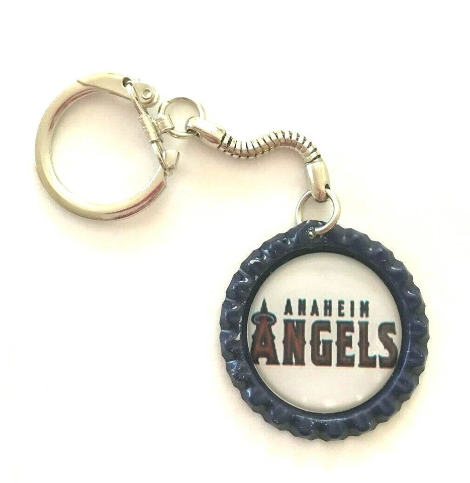 Anaheim Angels Bottle Cap Keychain on silvertone keyring - Image 1 of 1