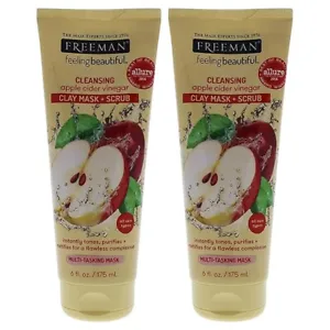 Freeman Facial Apple Cider Vinegar Clay Mask + Scrub 6 oz./175 mL (Pack of 2) - Picture 1 of 3