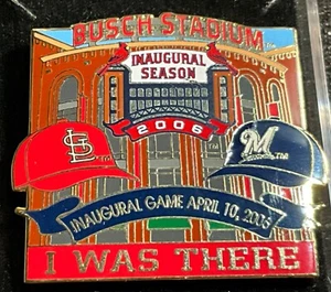 St Louis Cardinals v Brewers Busch Stadium 2006 Inaugural Game Collector Pin - Picture 1 of 1