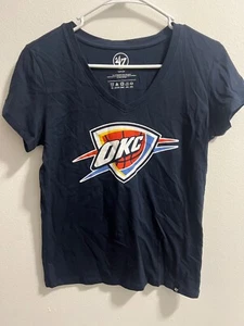 '47 Oklahoma City Thunder Women’s V Neck T Shirt Size S New # - Picture 1 of 1