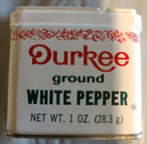 Vintage 1980’s Durkee Ground White Pepper Metal Collectible Tin 1 oz Empty