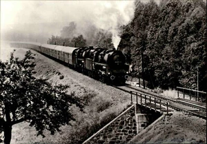 Railway Transport & Train GDR Postcard Steam Locomotive BR 58 near Stauchitz 1978 - Picture 1 of 2