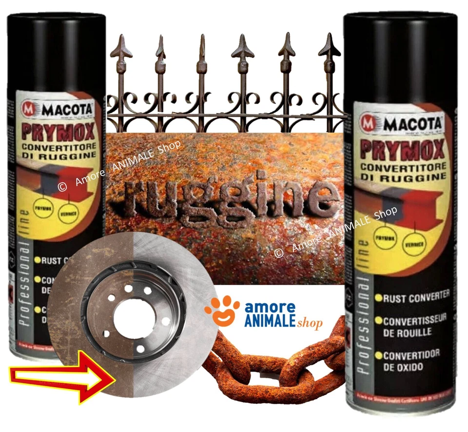 Macota PRIMOX → CONVERTITORE di Ruggine Spray da 500 ml -  Vernice Anti Ruggine - Immagine 1 di 1