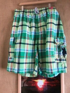 NWT U.S. Polo ASSN. men’s plaid cargo swim trunks size 2XL x 10.5” polyester - Picture 1 of 12