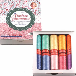 Moda AURIFIL THREAD 50wt DARLENE ZIMMERMAN Fig Tree 10 SPOOLS 100% Cotton 220 - Picture 1 of 1