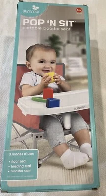 Asiento elevador portátil Summer Pop 'N Sit uso interior/exterior fácil limpieza azul nuevo Foto 1 de 3