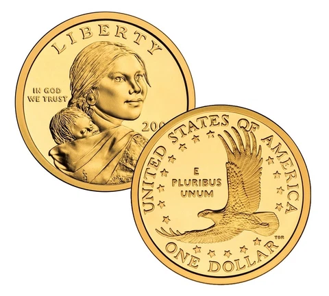 2003 P&D Native American One Dollar Coin Sacagawea Coins Money U.S. Mint Rolls Cover