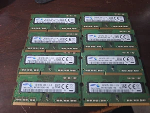 LOT of 8-4GB--32GB TOTAL--SAMSUNG 1RX8 PC3L-12800S LAPTOP RAM M471B5173QH0-YK0 - Picture 1 of 2