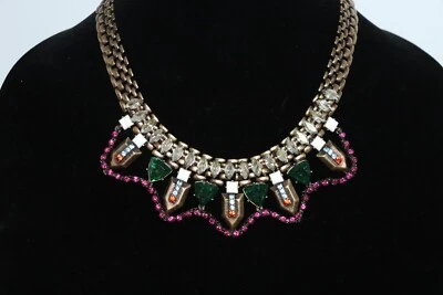 RARO Y RETIRADO COLLAR DECLARACIÓN STELLA & DOT REBECCA MINKOFF Tono Dorado Mate Foto 1 de 3