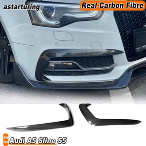 Fit for Audi A5 Sline S5 12-16 Fog Light Lamp Canards Splitter Fins Cover Carbon - Picture 1 of 10