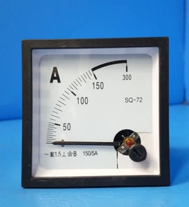 Analog Panel Ampere Meter , SQ72, 0-150A, Panel Mount - Picture 1 of 5