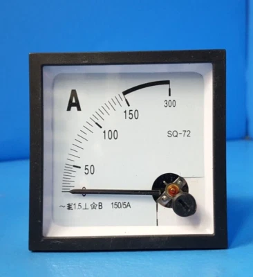 Analog Panel Ampere Meter  , SQ72, 0-150A, Panel Mount - Image 1 of 4