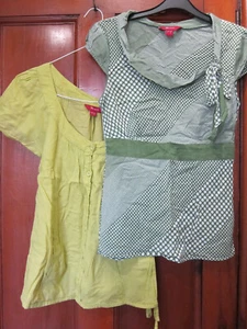 Pair pretty Monsoon blouses; UK8, cotton/silk, Spring fresh, one has pockets :) - Picture 1 of 13