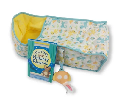 Cuna y libro Melissa & Doug Bedtime Nursery Rhymes para muñeca Foto 1 de 4