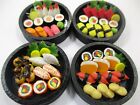 Maison de poupée nourriture miniature 4 sushis bento japonais boîte à déjeuner boîte en bois approvisionnement 16739