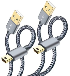 Cable Siocen Mini USB Trenzado 6 Pies, Tipo A Macho a Mini-B Cable Carga - Imagen 1 de 6