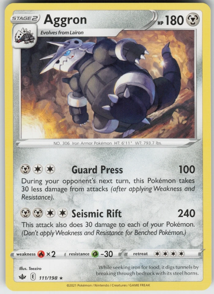 Aggron 111/198 Rare  SWSH06: Chilling Reign - Image 1 of 1