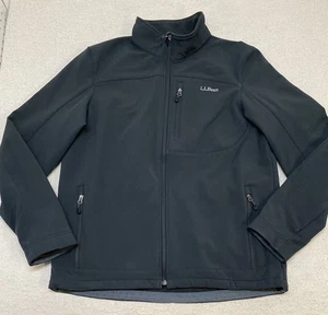 L.L. Bean Windproof Softshell Jacket Mens Large Tall Black Full Zip - Picture 1 of 12