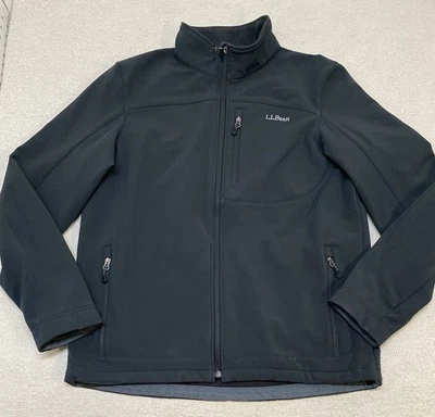 L.L. Bean Windproof Softshell Jacket Mens Large Tall Black Full Zip - Image 1 of 4