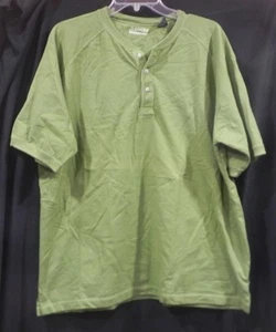 GW - Men's S/S Henley from St. John's Bay - Celery Green - Sz XL - Picture 1 of 1